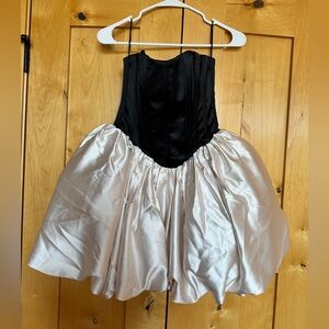 Love Letters black & ivory corset mini bubble dress